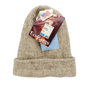 NWT ECORAGGS Cuff Cap Beanie Wool Blend Lined MADE IN USA Unisex One Size